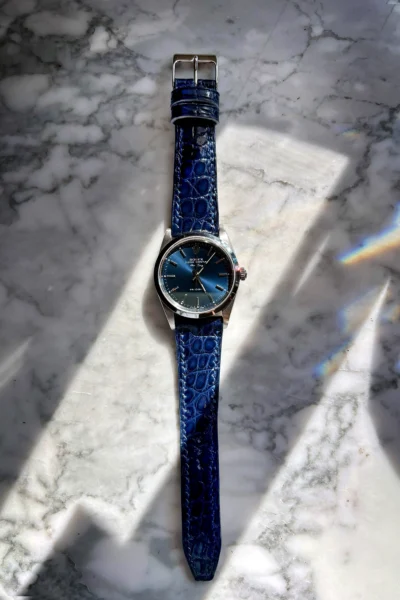 Rolex Airking with Blue Alligator